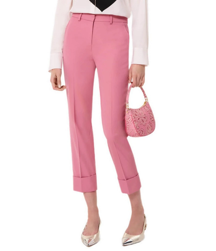 Tara Jarmon Philippa Flat Front Roll Cuff Cropped Pants