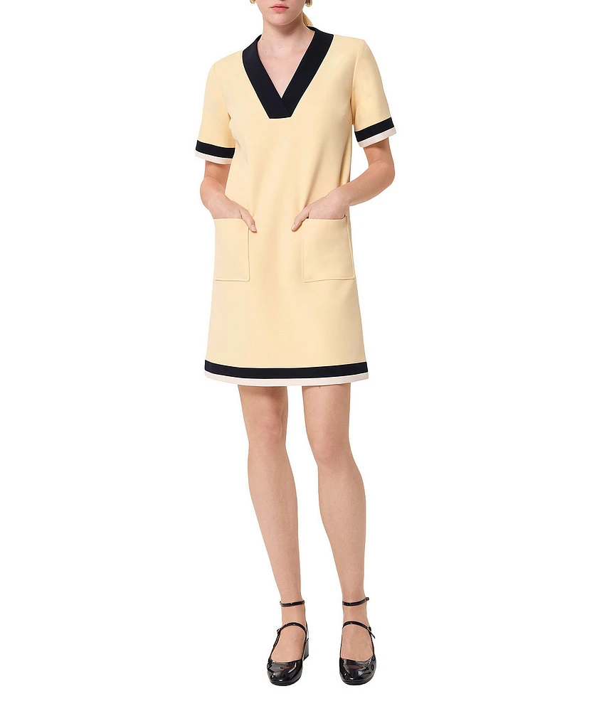 Tara Jarmon Reowa V-Neck Short Sleeve Mini Dress
