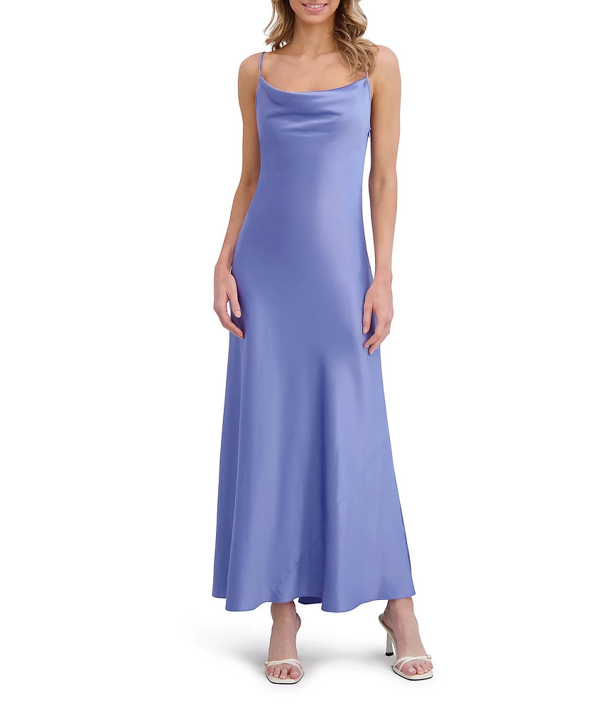 Ted Baker London Crepe Satin Cowl Neck Sleeveless Slip Maxi Dress