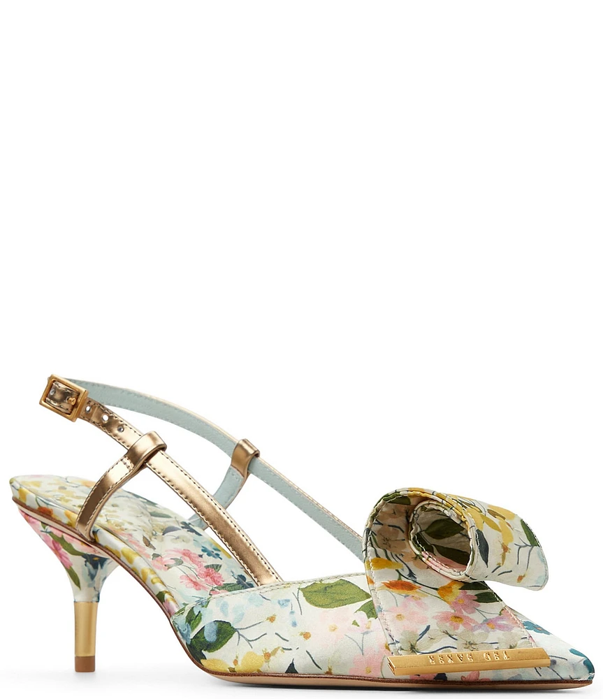 Ted Baker London Romy Floral Print Ornament Slingback Pumps