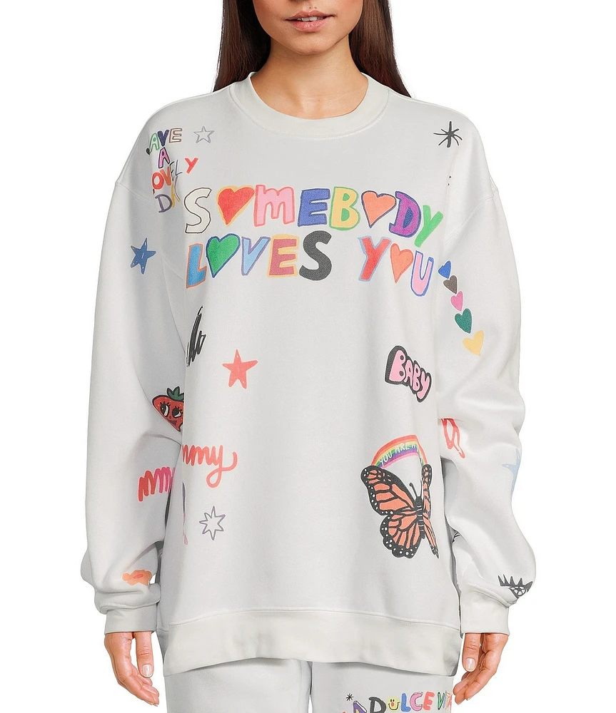 The Mayfair Group Somebody Loves You Coordinating Crewneck Graphic Sweatshirt