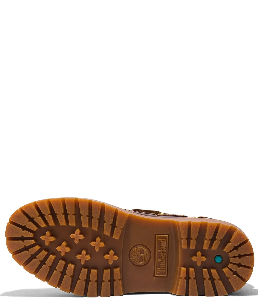 Timberland Women's Stone Street 3 Eye Leather Premium Platform Lug Sole Boat Shoes