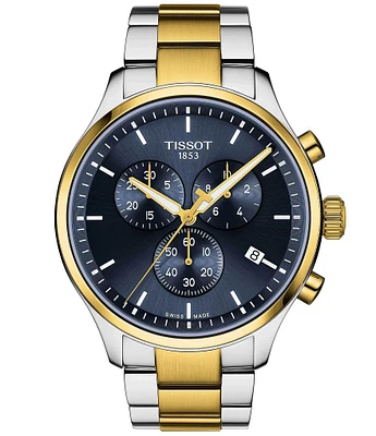 Tissot Chrono XL Classic Two Tone Stainless Steel Green Dial Bracelet Watch