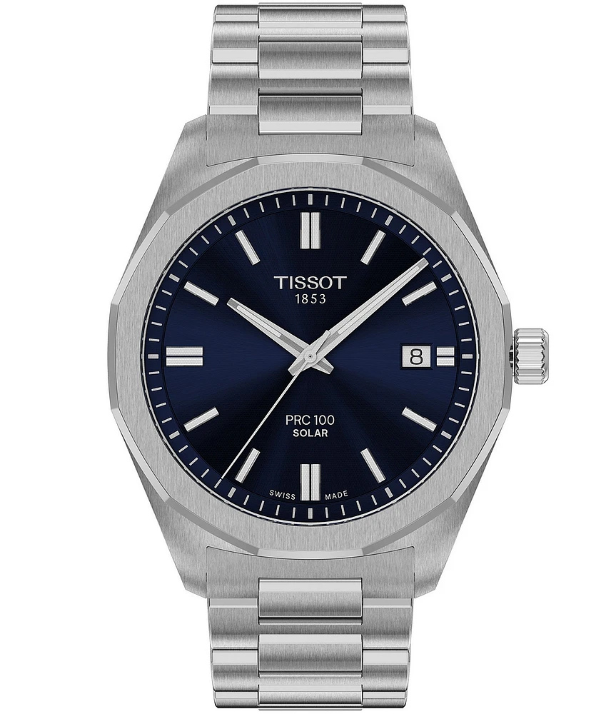 Tissot Men's PRC 100 Solar Quartz Analog Stainless Steel Bracelet Watch
