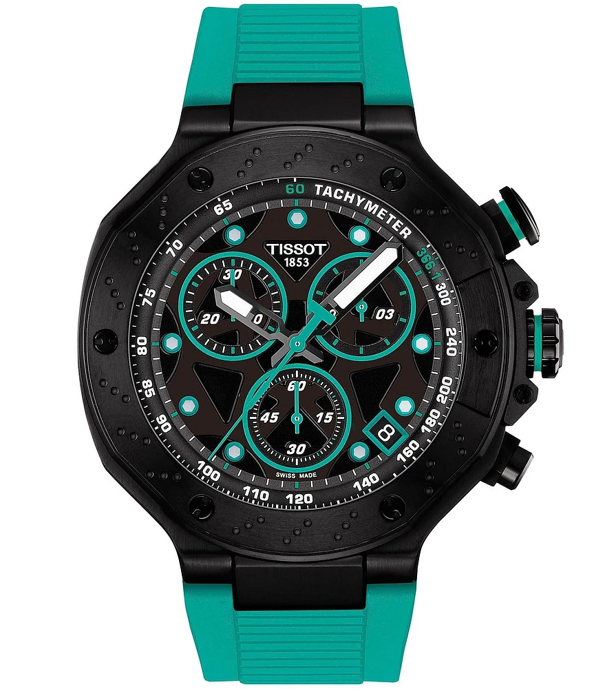 Tissot Men's T-Race Quartz Chronograph Green Silicone Strap Watch