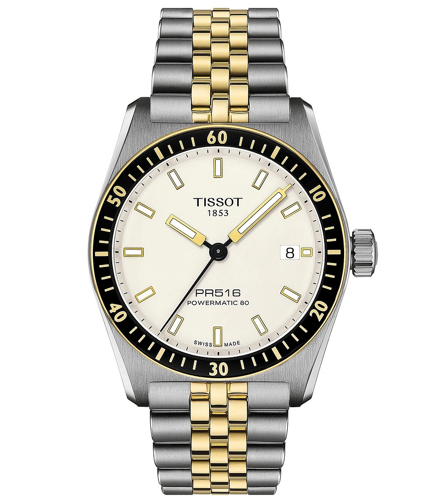 Tissot Unisex Pr516 Powermatic 80 Automatic Two Tone Stainless Steel Bracelet Watch