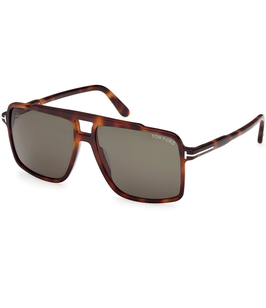 TOM FORD Men's Kemp 59mm Tortoise Framed Navigator Sunglasses