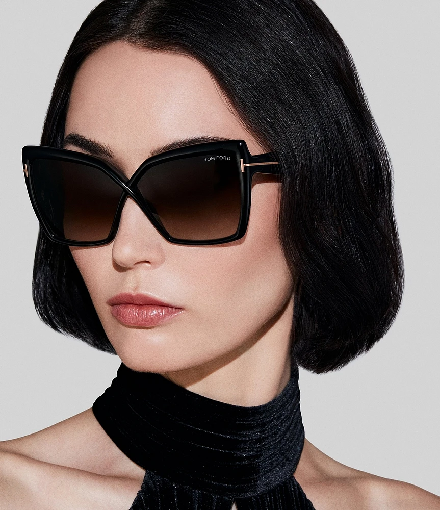 TOM FORD Women's Fiore 63mm Butterfly Statement Sunglasses