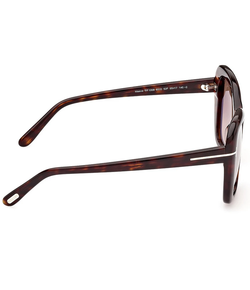 TOM FORD Women's Maeve 55mm Tortoise Butterfly Sunglasses