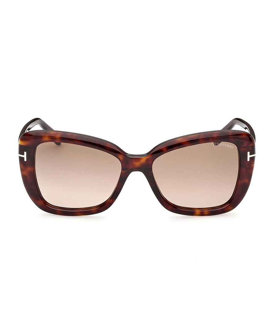 TOM FORD Women's Maeve 55mm Tortoise Butterfly Sunglasses