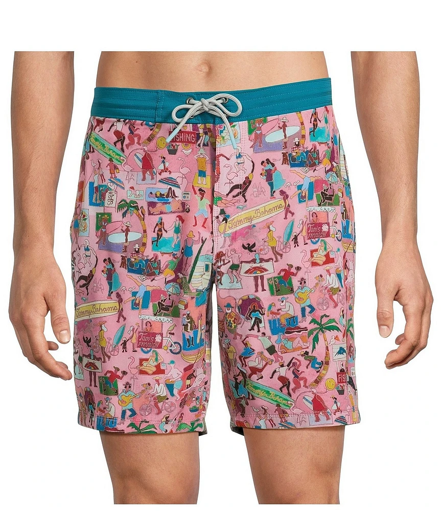 Tommy Bahama Baja Scenic To Believe It 8#double; Inseam Swim Trunks