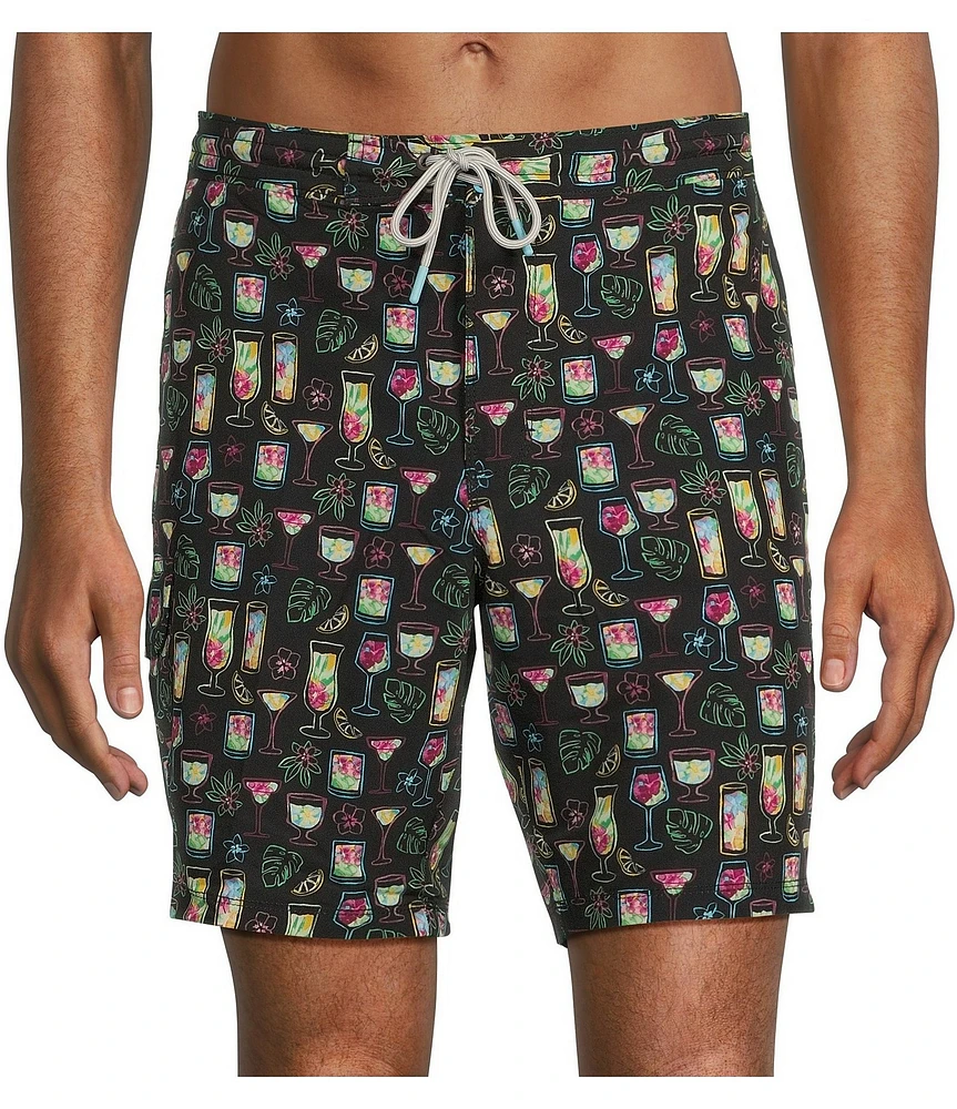 Tommy Bahama Big & Tall Baja Colada Sunset Printed 9#double; Inseam and 10#double; Inseam Boardshorts