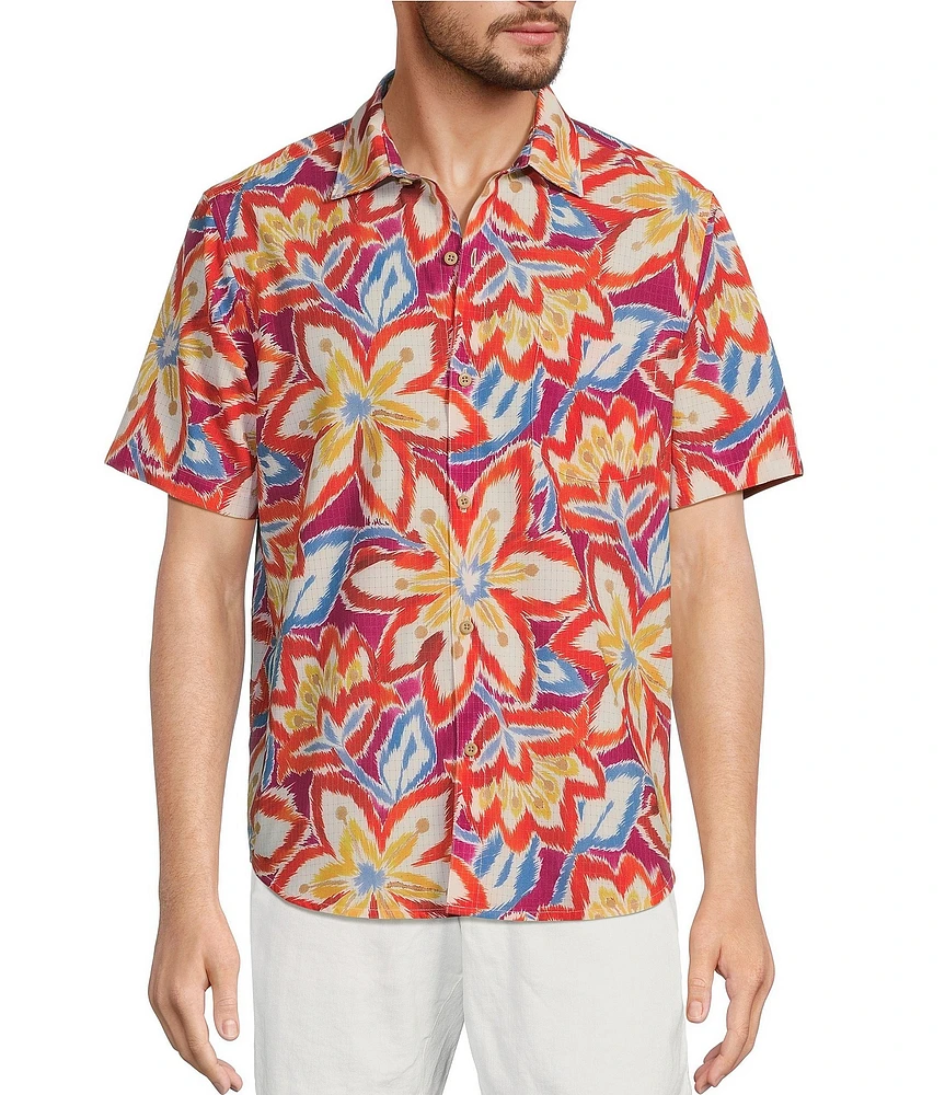 Tommy Bahama Big & Tall IslandZone Bahama Coast Floral Fusion Short Sleeve Woven Shirt