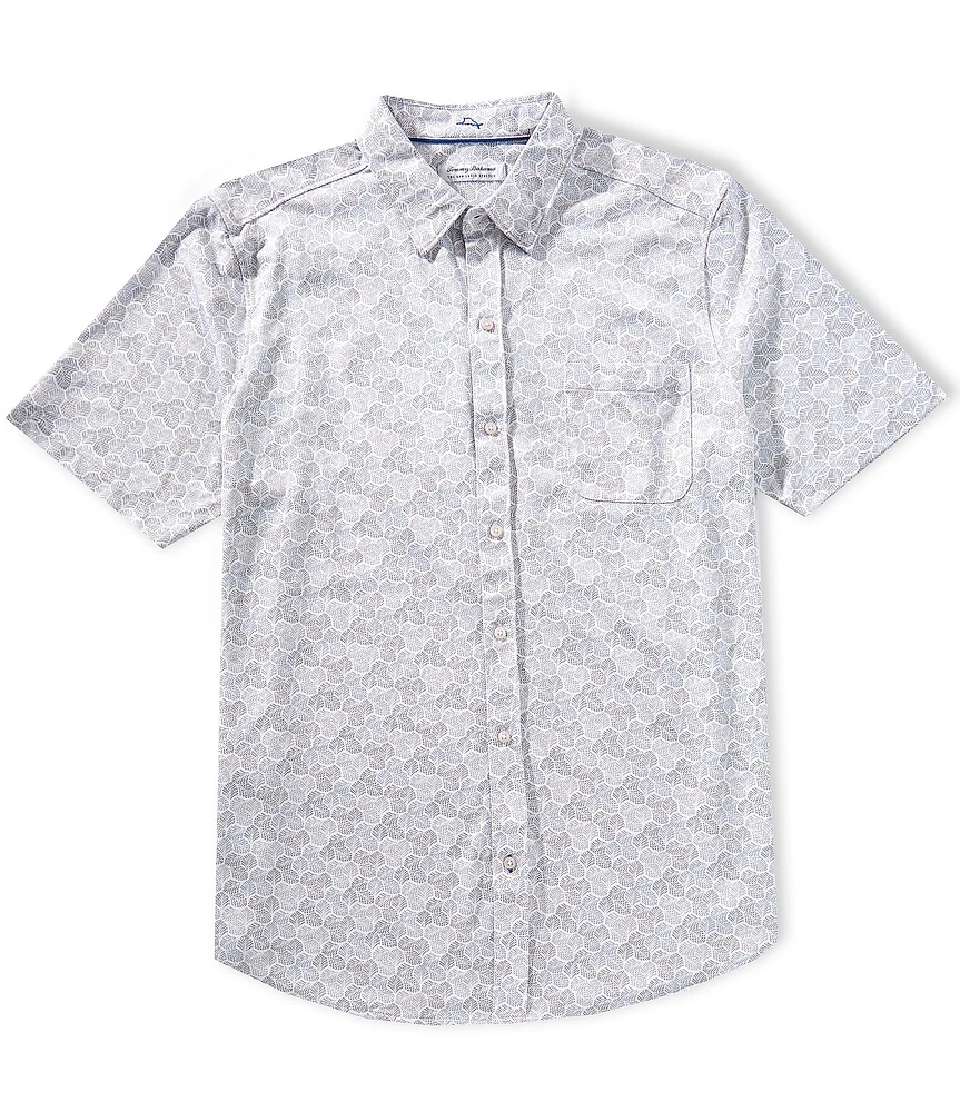 Tommy Bahama Big & Tall San Lucio Tri Leaf Geo Short Sleeve Woven Shirt