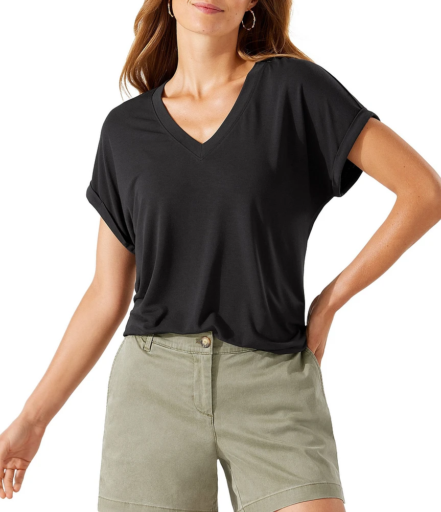Tommy Bahama Kauai Soft Stretch Knit Jersey V-Neck Short Sleeve T-Shirt