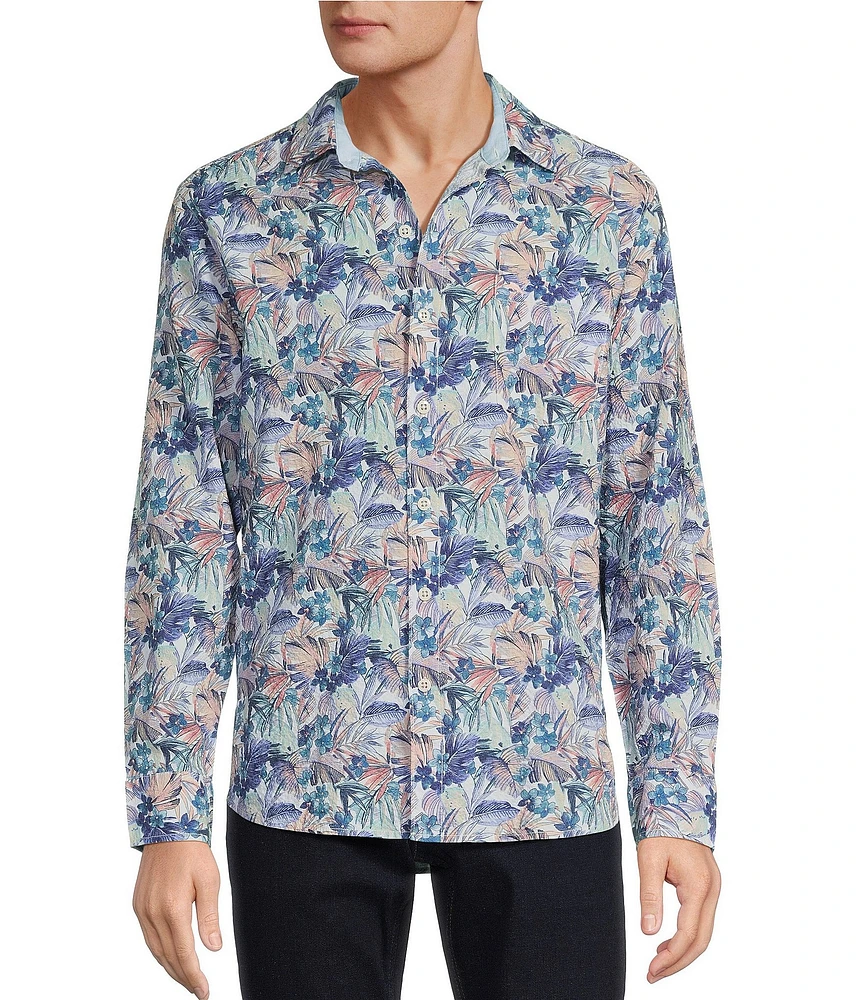 Tommy Bahama Nova Wave Amalfi Gardens Stretch Seersucker Long Sleeve Woven Shirt