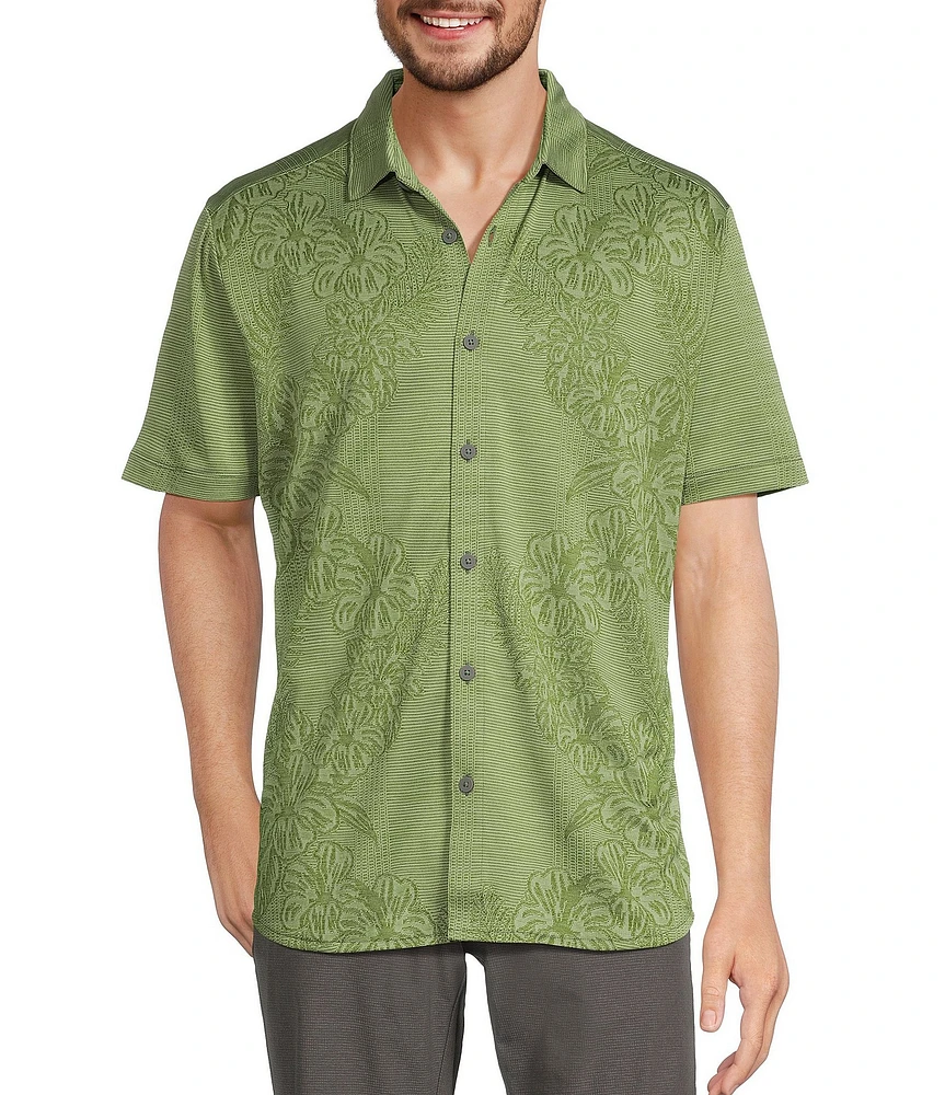 Tommy Bahama Palm Coast Cascade Vines Jacquard Short Sleeve Woven Camp Shirt