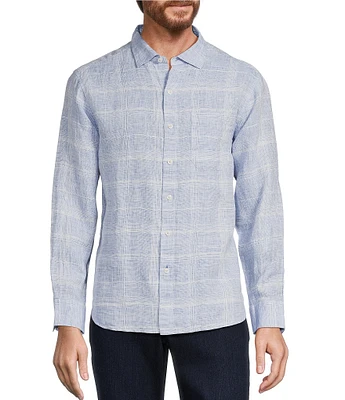 Tommy Bahama Paradisio Plaid Linen Long Sleeve Woven Shirt