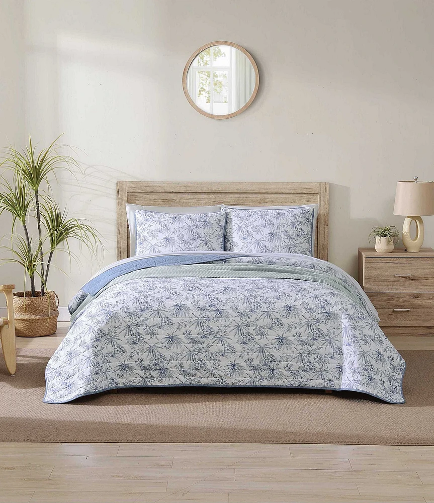 Tommy Bahama Pen And Ink Palm Reversible Quilt Mini Set
