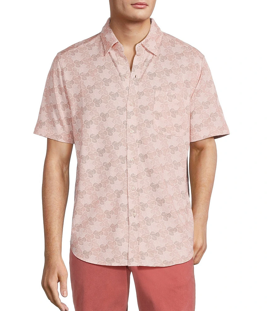 Tommy Bahama San Lucio Tri Leaf Geo Short Sleeve Woven Shirt