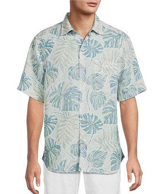 Tommy Bahama Sand Linen Grand Monstera Short Sleeve Woven Shirt