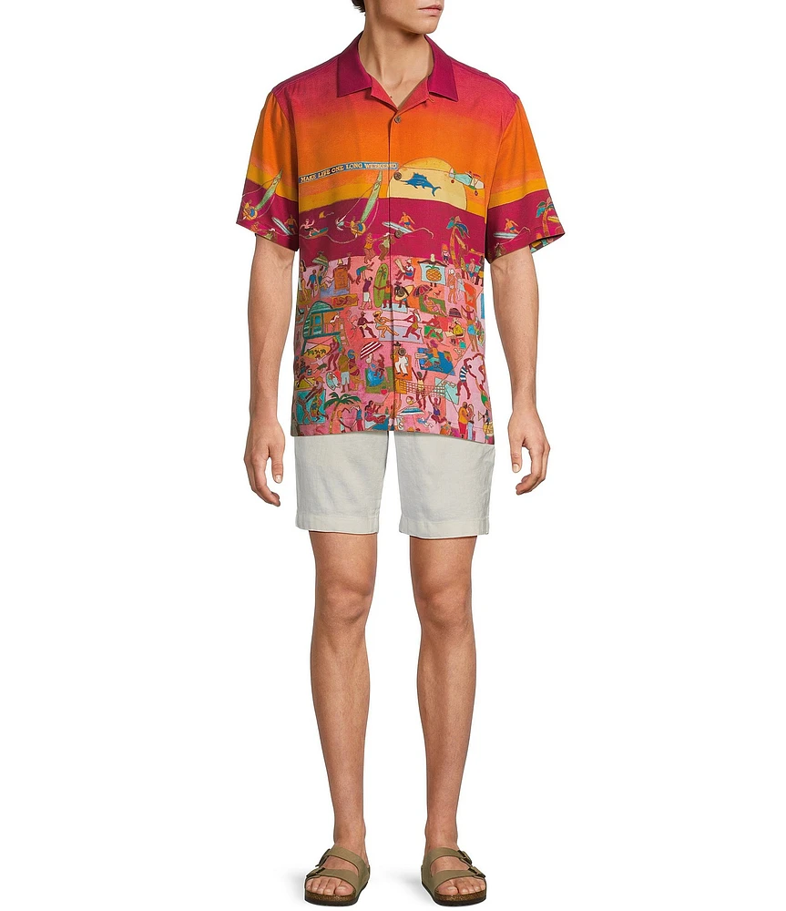 Tommy Bahama Scenic To Believe It Short Sleeve Woven Camp Shirt