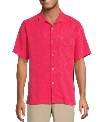 Tommy Bahama Solid Tropic Isle Short Sleeve Camp Collar Woven Shirt
