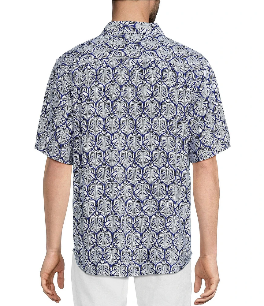 Tommy Bahama Veracrus Cay Monstera Tiles Short Sleeve Woven Shirt