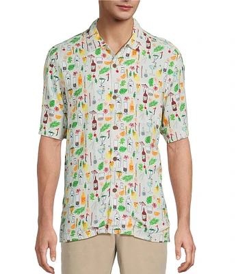 Tommy Bahama Veracruz Cay Lemon Lounge Short Sleeve Woven Camp Shirt