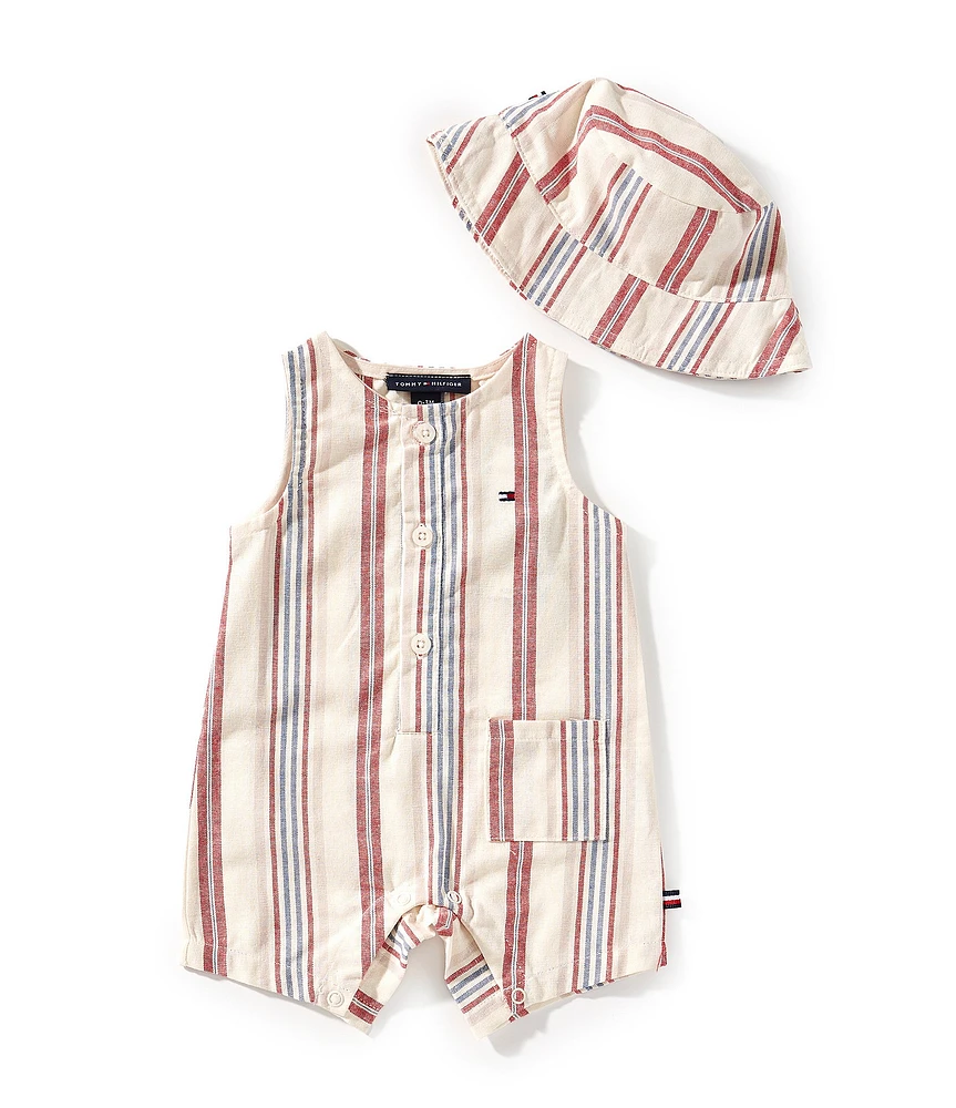 Tommy Hilfiger Baby Boys Sleeveless Striped Woven Shortall