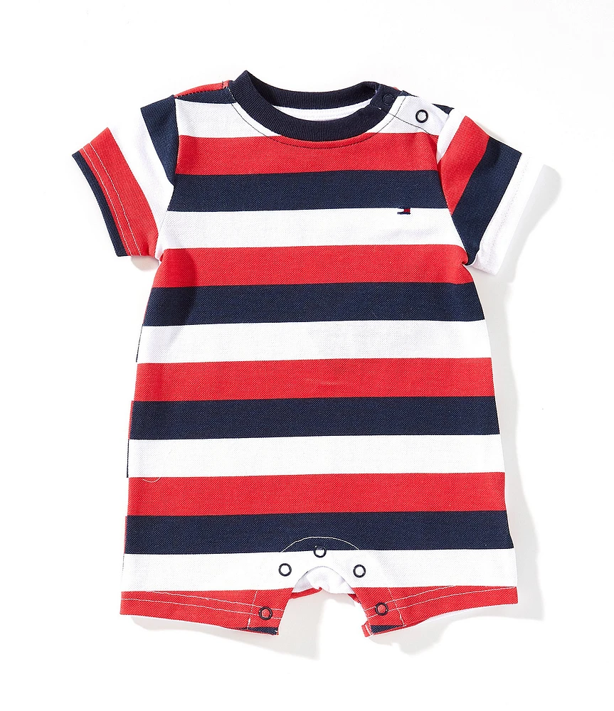 Tommy Hilfiger Baby Boys Short Sleeve Horizontal Striped Shortall