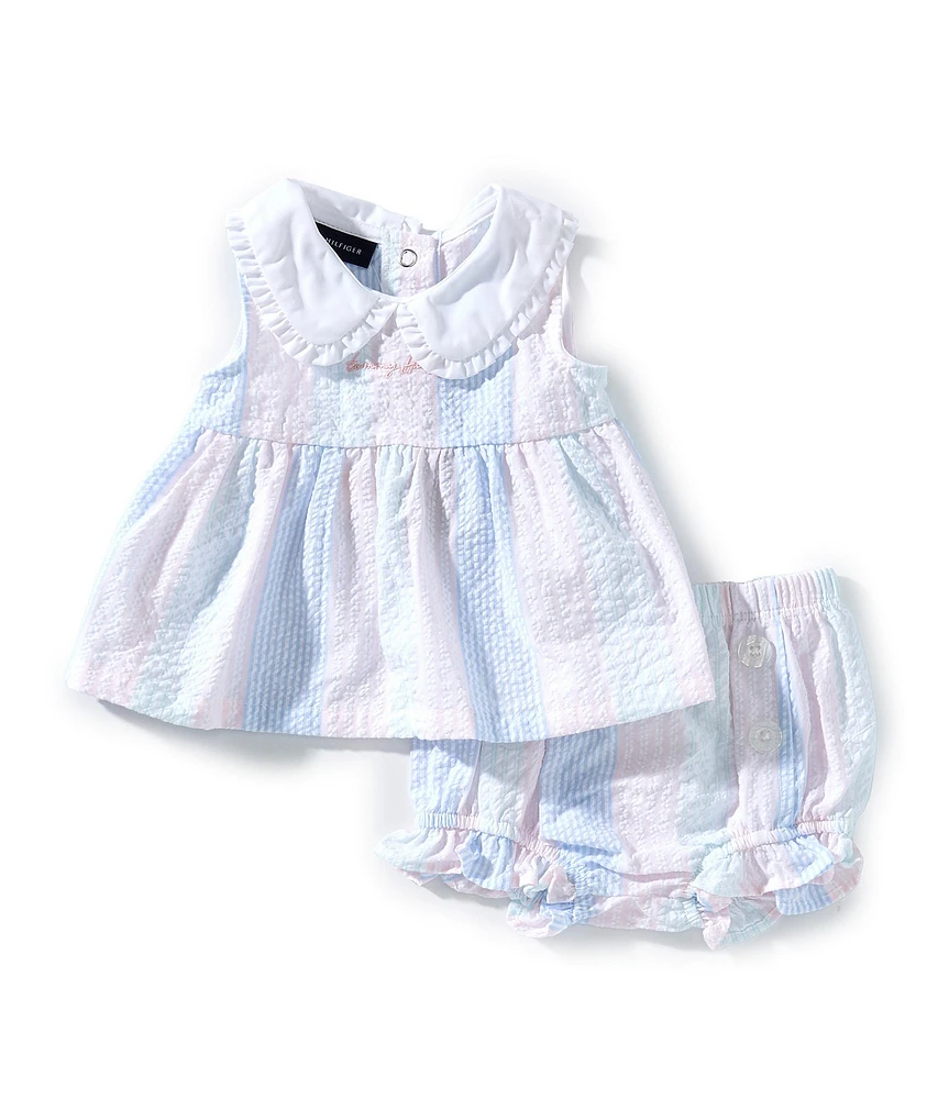 Tommy Hilfiger Baby Girls Sleeveless Striped Fit-And-Flare Dress
