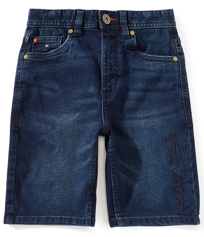 Tommy Hilfiger Big Boys Script Logo Denim Shorts