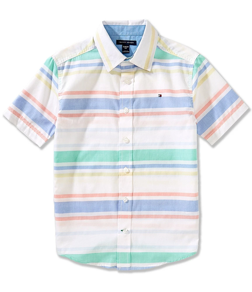 Tommy Hilfiger Big Boys 8-20 Short-Sleeve Miles Stripe Shirt