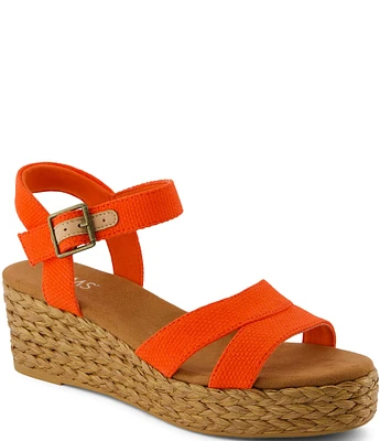 TOMS Audrey Woven Espadrille Platform Wedge Sandals
