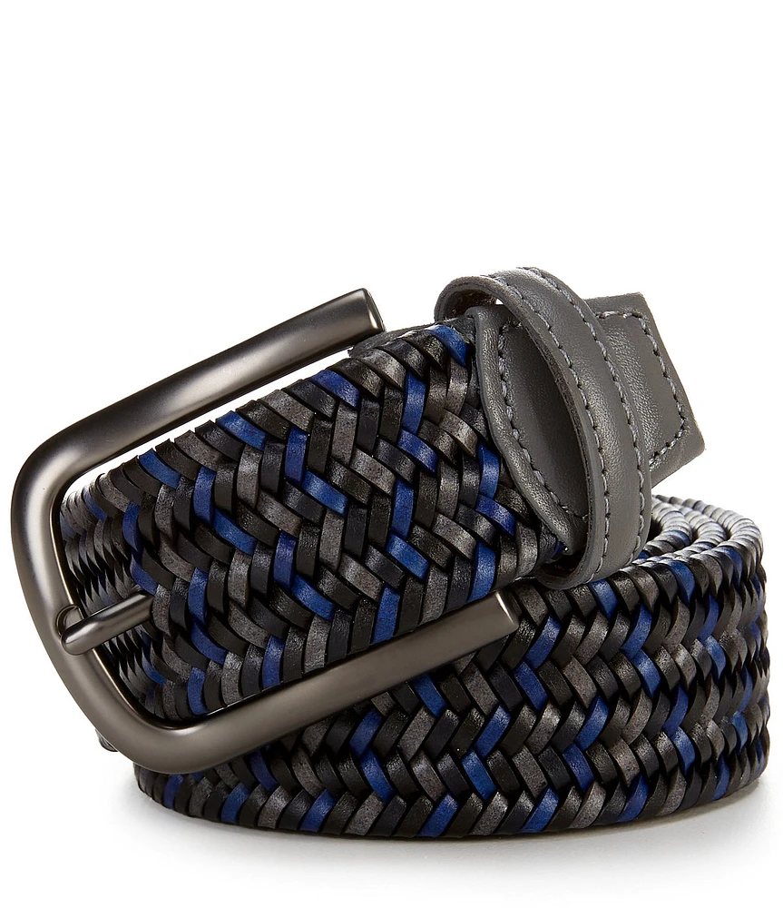 Torino Leather Company Braided Italian Woven Stretch Leather Belt
