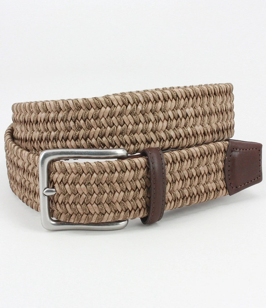 Torino Leather Company Italian Woven Leather & Rayon Belt