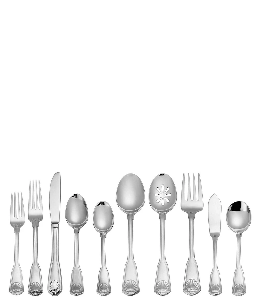 Towle Silversmiths London Shell 45-Piece Stainless Steel Flatware Set