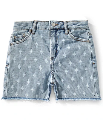 Tractr Big Girls Distressed Pattern Frayed Hem Denim Shorts