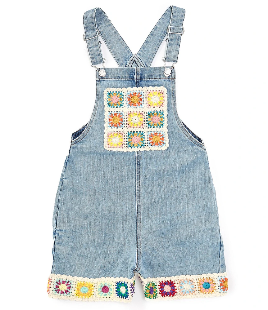 Tractr Big Girls Sleeveless Crocheted-Trim Romper