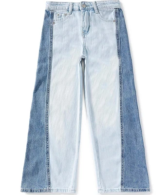 Tractr Big Girls Two-Tone Wide-Leg Jeans