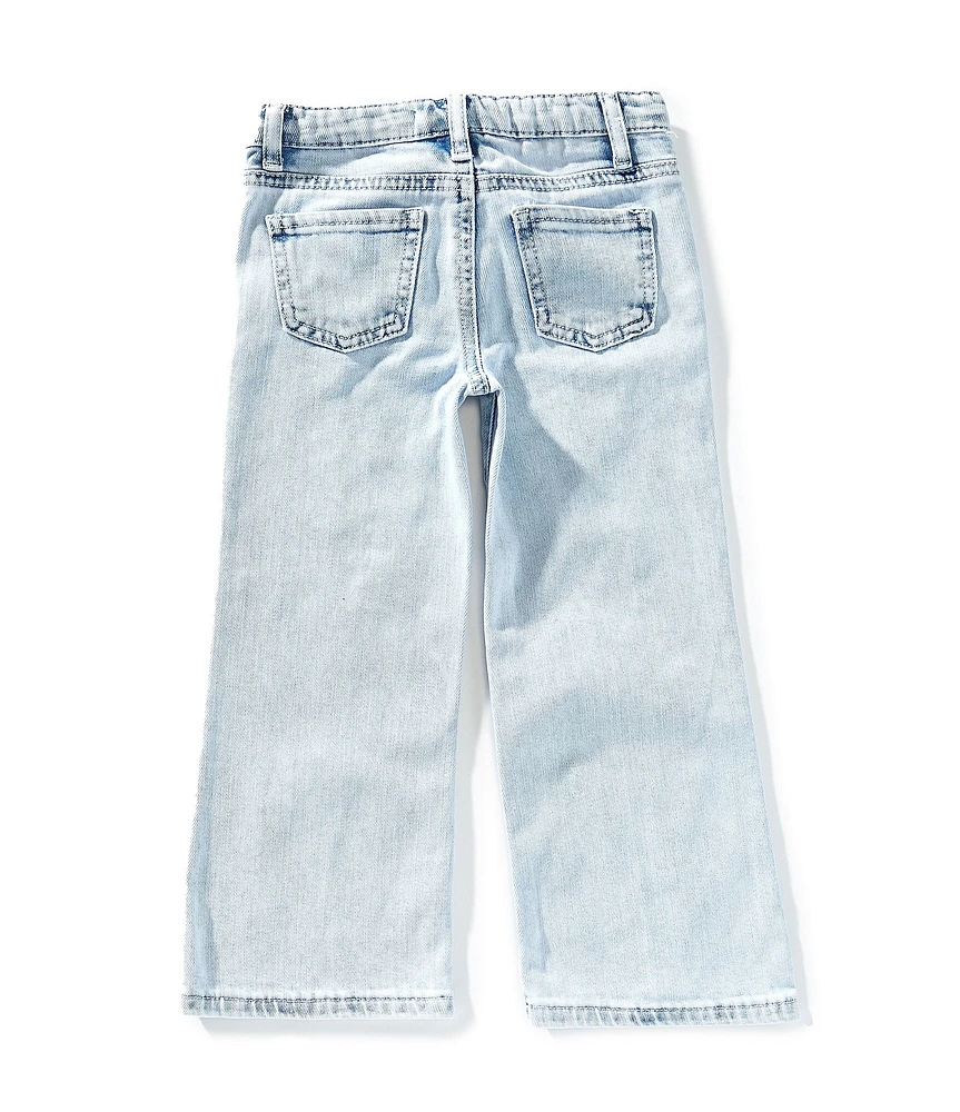 Tractr Little Girls Floral Embroidery Relaxed Jeans