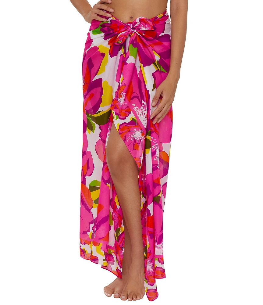 Trina Turk Bloom Woven Scarf Pareo Swim Cover-Up