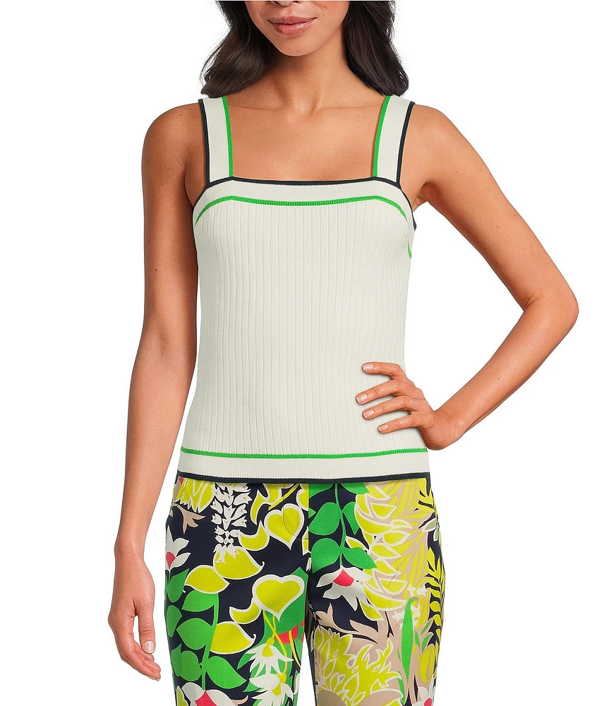 Trina Turk Break Point Stripe Square Neck Sleeveless Cami