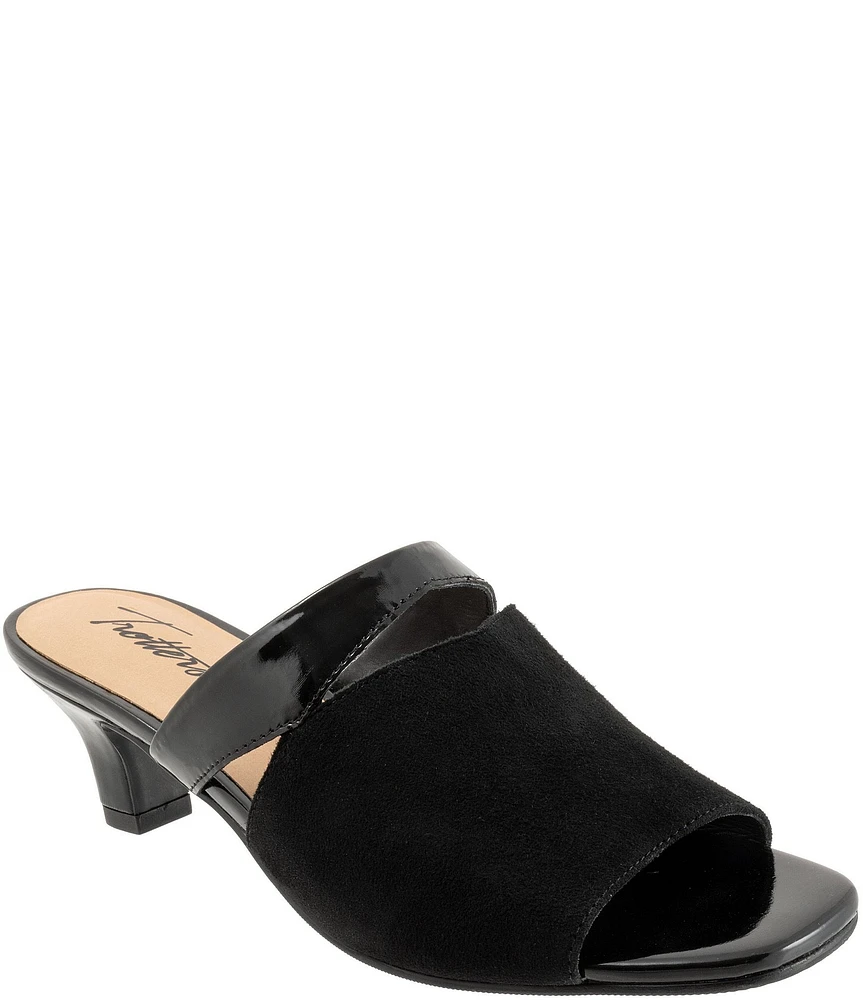 Trotters Ninette Suede Kitten Heel Slides
