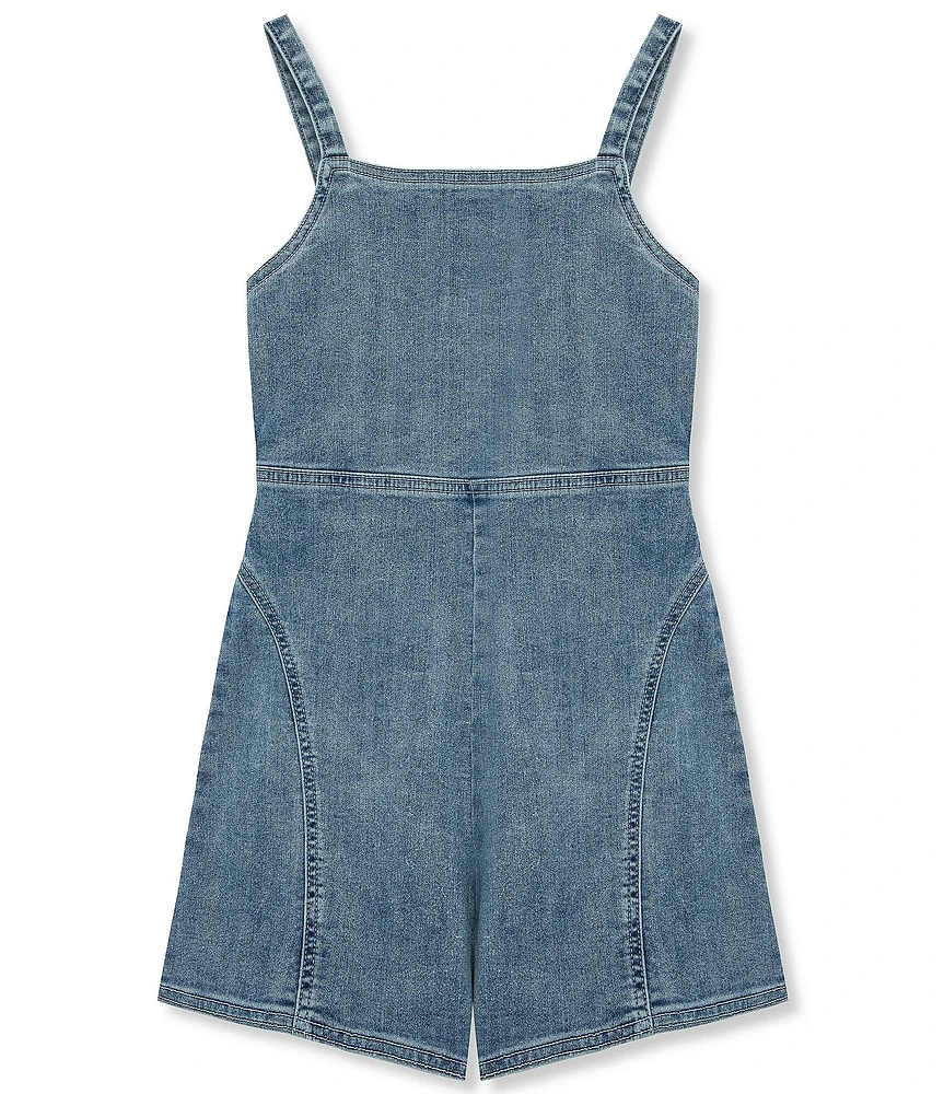 Truce Big Girls Sleeveless Stretch Denim Romper