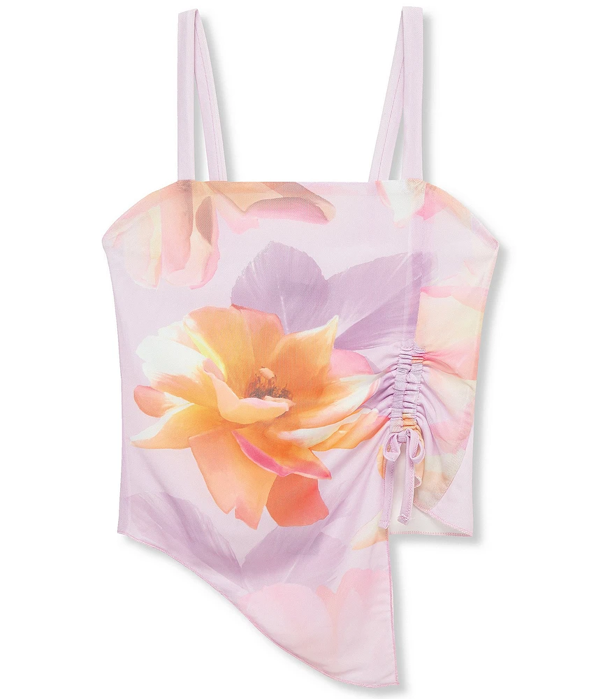 Truce Big Girls Sleeveless Sublimation-Printed Side Ruched Top