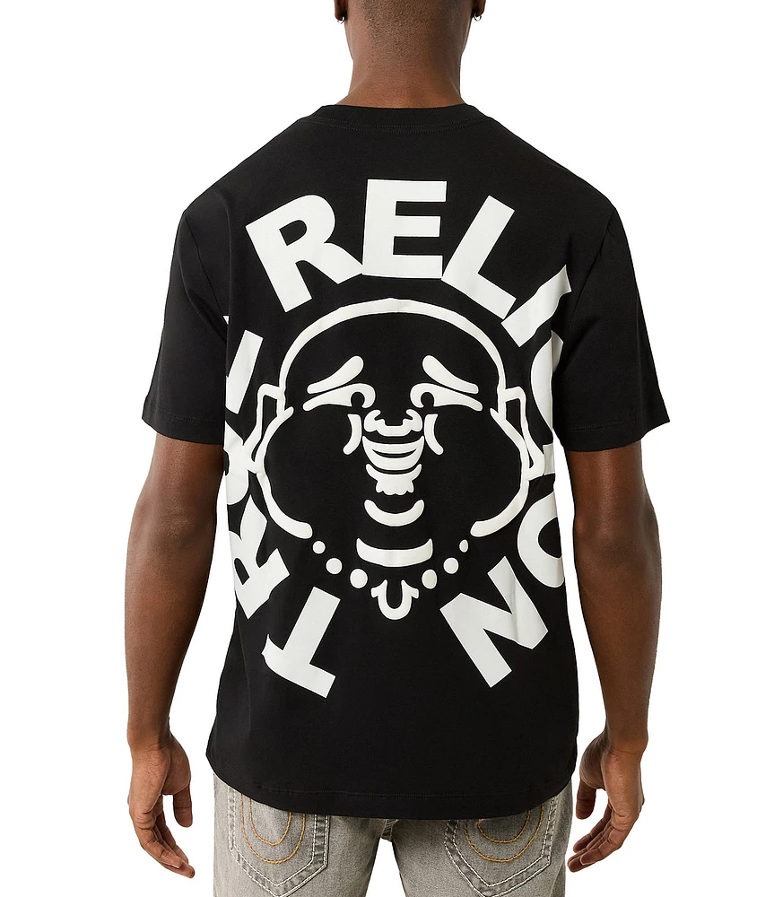 True Religion Buddha Face Graphic Short Sleeve T-Shirt