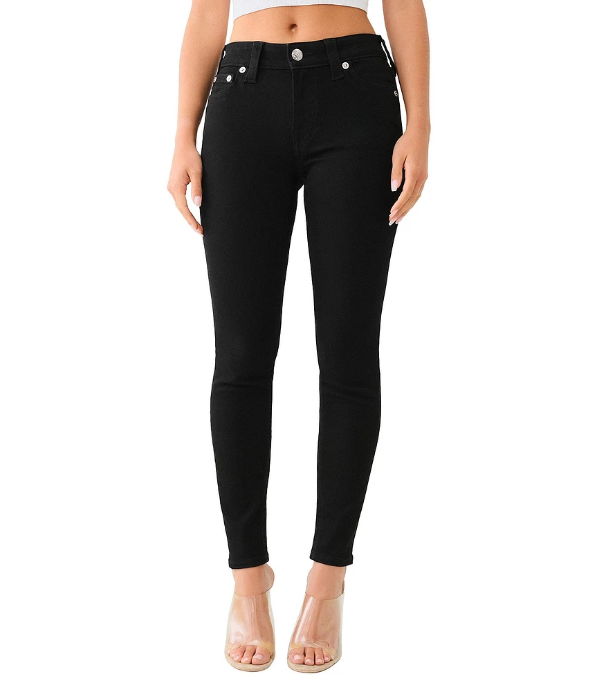 True Religion Jennie Tonal Stitching Mid Rise Black Curvy Skinny Jeans