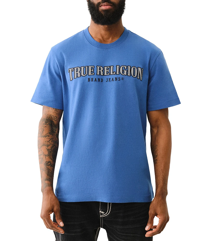 True Religion Reflect Arch Short Sleeve Embroidered Signature Logo T-Shirt